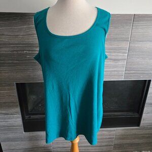 Torrid Teal Shaped Fit Knit Tank Top Scoop Neck Sleeveless Tunic 2X EUC